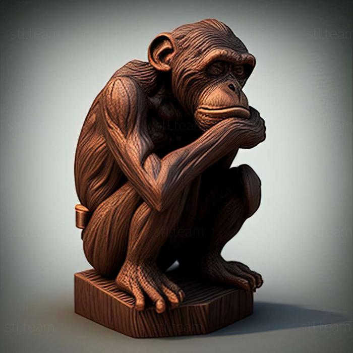 3D model Mickey chimpanzee famous animal (STL)